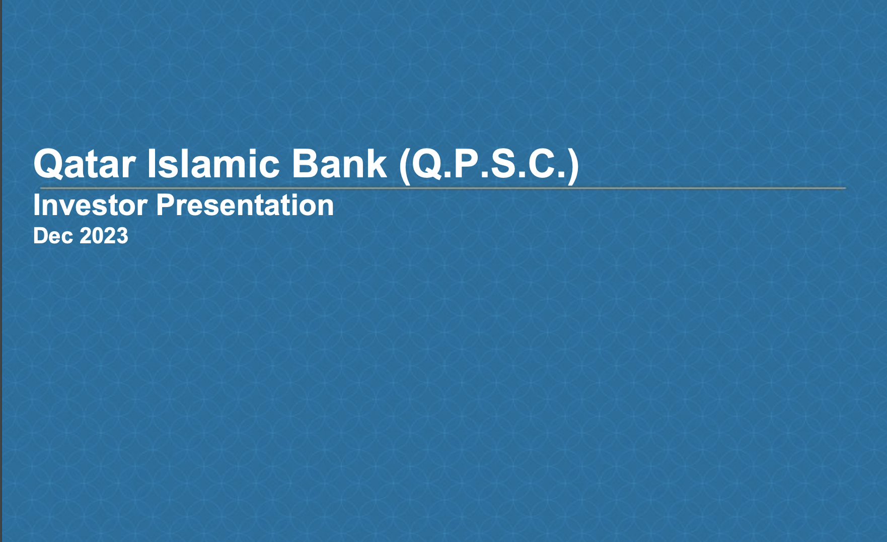 Investor presentation